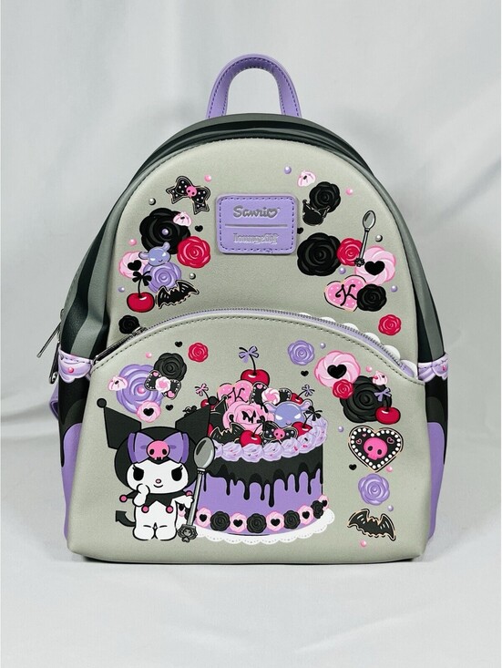 Loungefly Handbags - Loungefly Kuromi Sanrio Mini Backpack Purple Faux Leather Anime Bag for Women